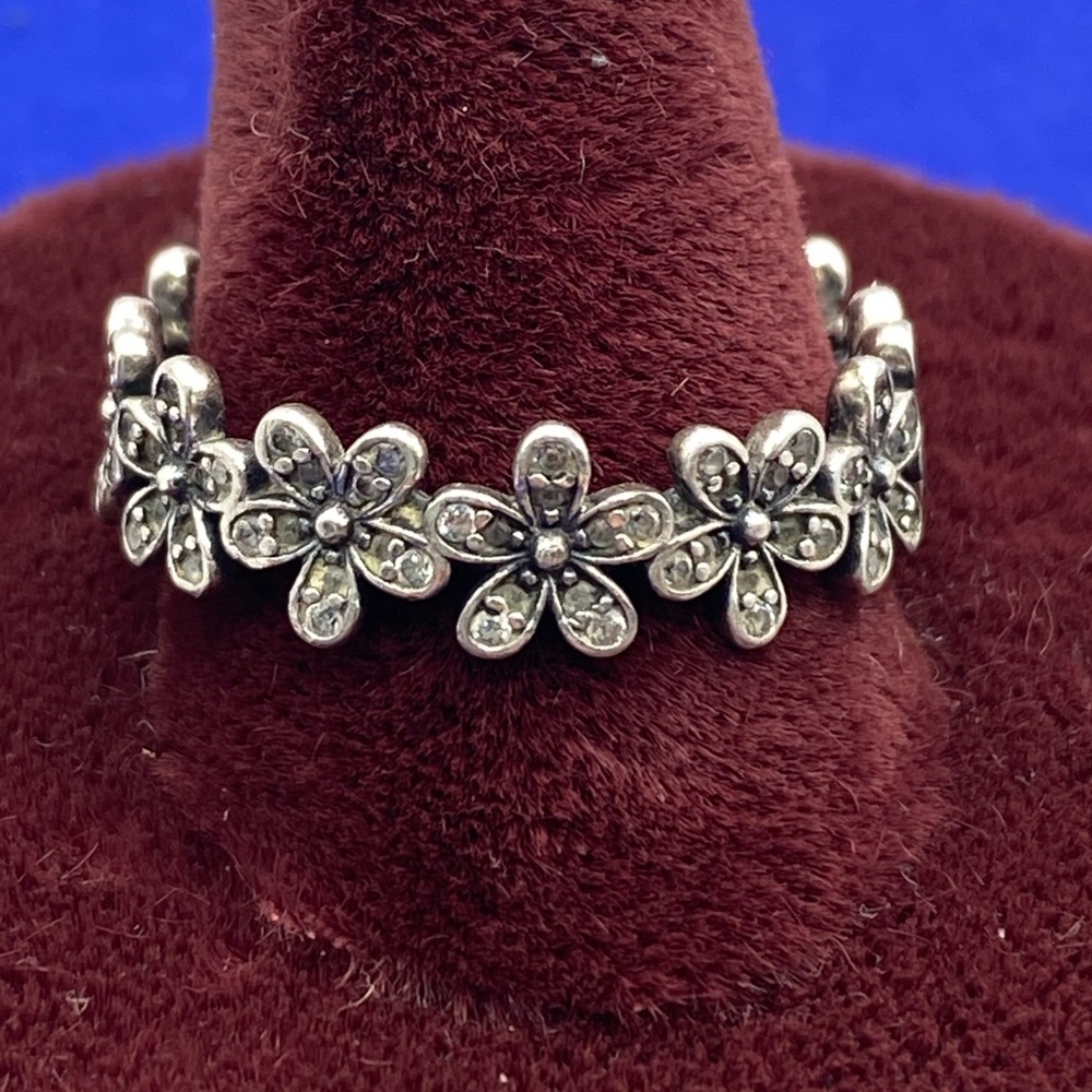 Floral Crystal Silver-Tone Stretch Bracelet - Women's Jewelry